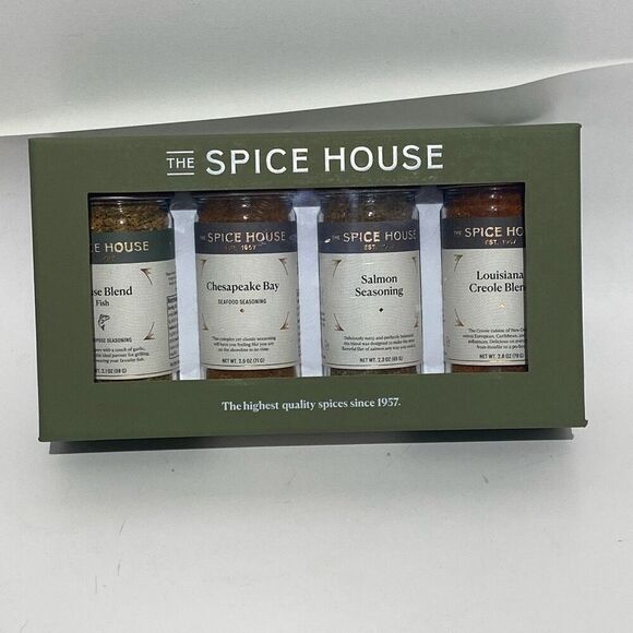 Set of 4 Jar The Spice House Seafood Seasoning Gift Box Cocktail Collection NWT - Picture 1 of 11